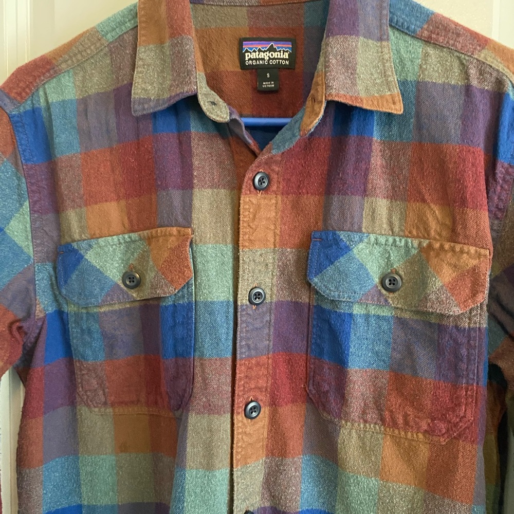 Patagonia Organic Cotton Plaid Shirt - Red, Blue, Brown - Picture 5 of 7